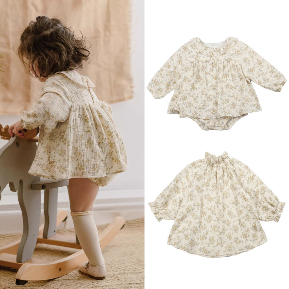 Baby Clothing Organic - Çiçek bebek kız elbise bahar organik