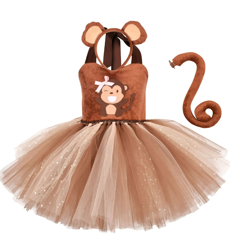 Baby Clothing Dresser - Kahverengi Maymun Tutu Elbise Bebek Kızlar